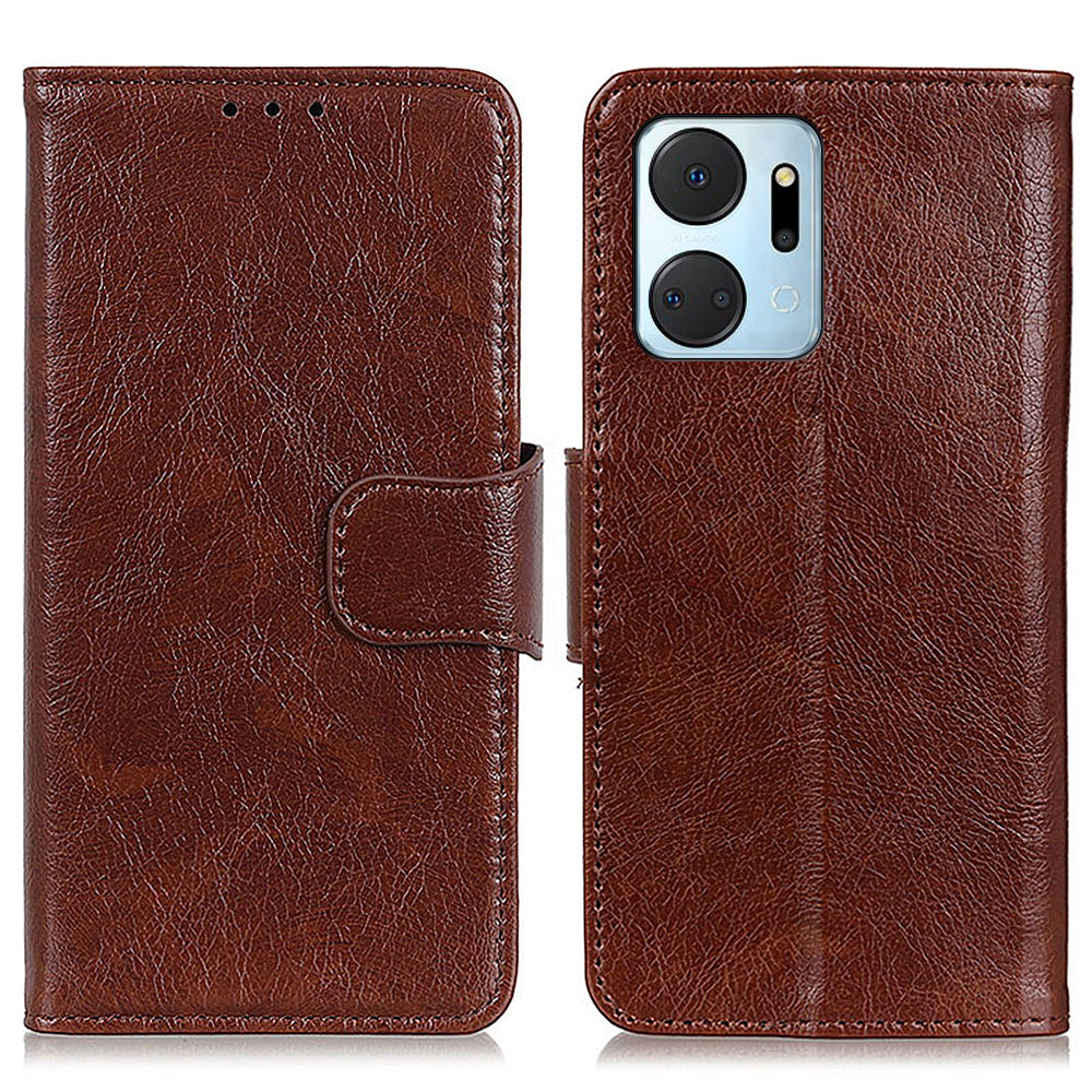 For Honor X7a 5G Wallet Magnetic Clasp Phone Cover Nappa Texture Foldable Stand Split Leather Case For Honor X7a 5G Wallet Magnetic Clasp Phone Cover Nappa Texture Foldable Stand Split Leather Case